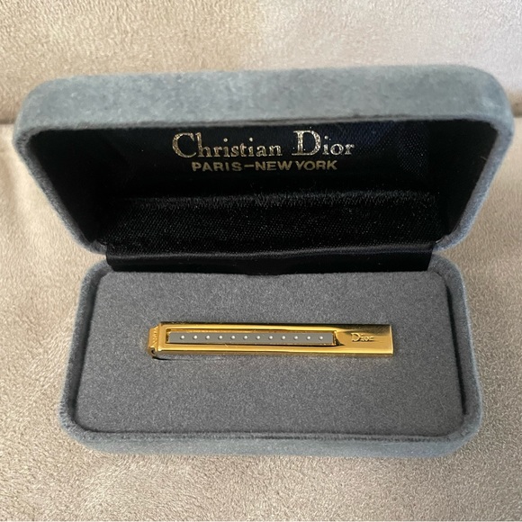CHRISTIAN DIOR *Rare* 1990’s Vintage Two Toned Tie Clip / Scarf Clip - Picture 2 of 7